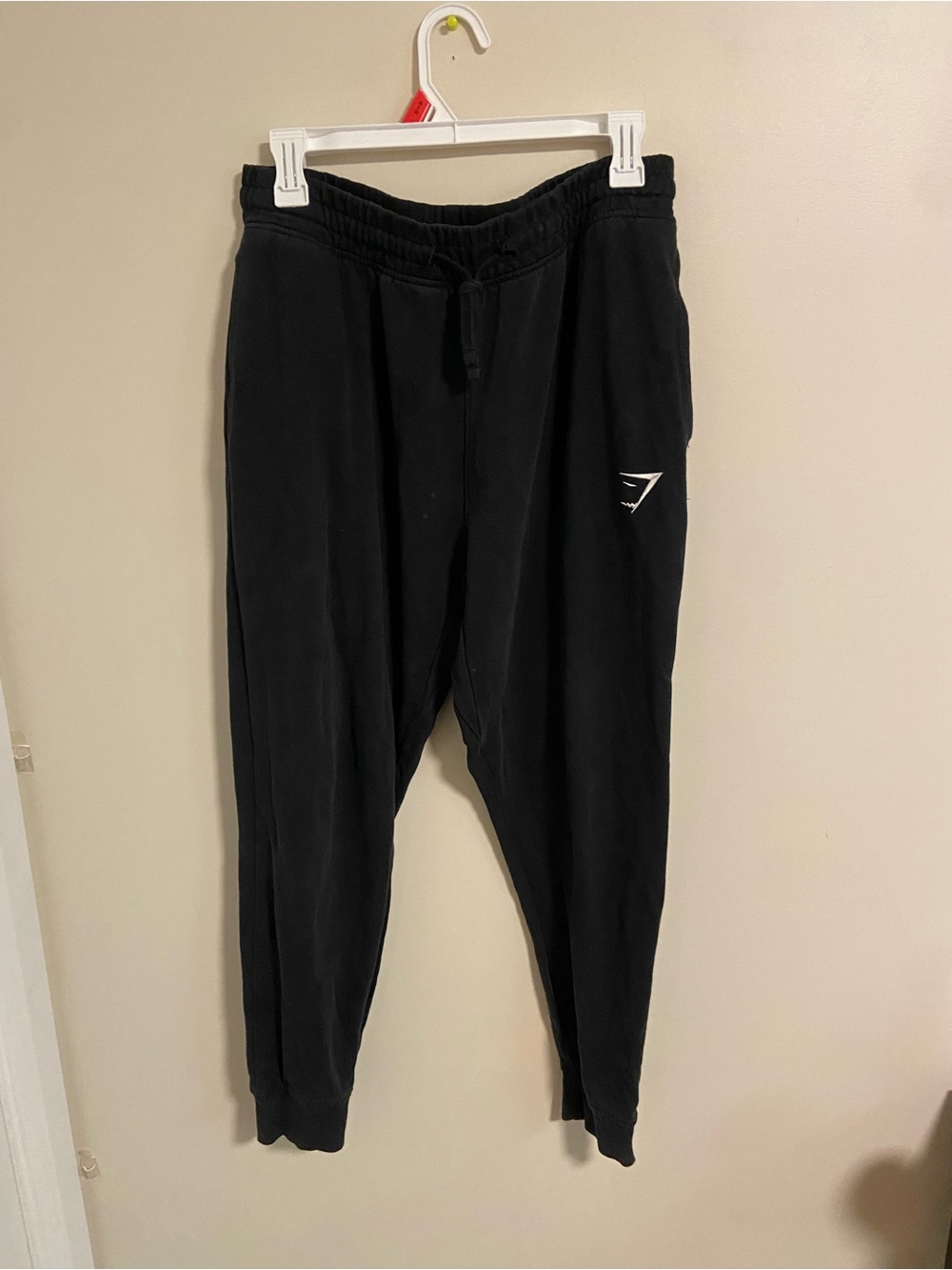 Gymshark Black Jogger Sweatpants with White Logo